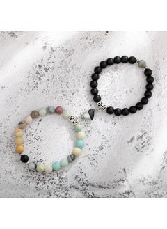 نيبمينينت Europe And The United States New Magnet Suction Tiger Eye Stone Frosted Lovers Natural Bracelet Set 
