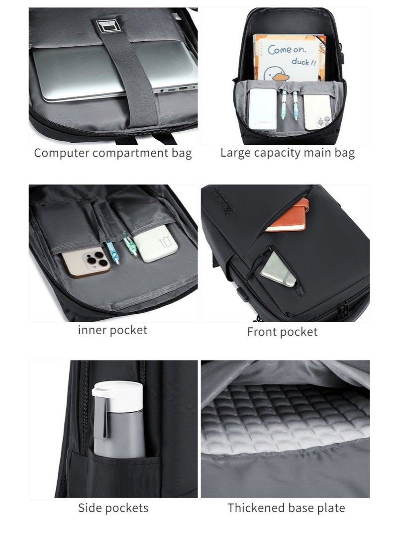 RAHALA RAL816 Fashionable Laptop Backpack (15.6") - Slim Design, Waterproof with USB Charging Port - Perfect for Work, Travel, and College - Image 5