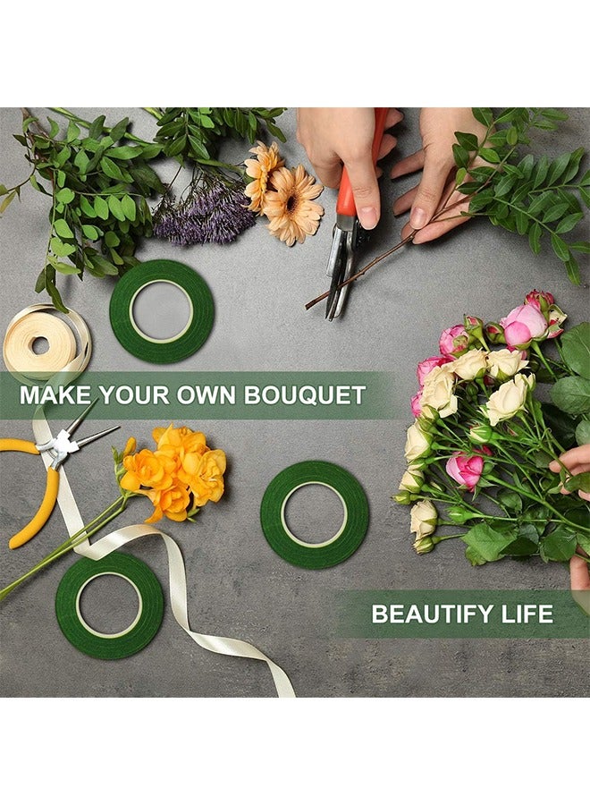 4 Rolls Green Floral Tapes For Flower Stem Wrap Tape, DIY Bouquet Wrapping And Crafts, Wedding Bouquet, Garland And Floral Arrangements 1/2 Wide - Image 4