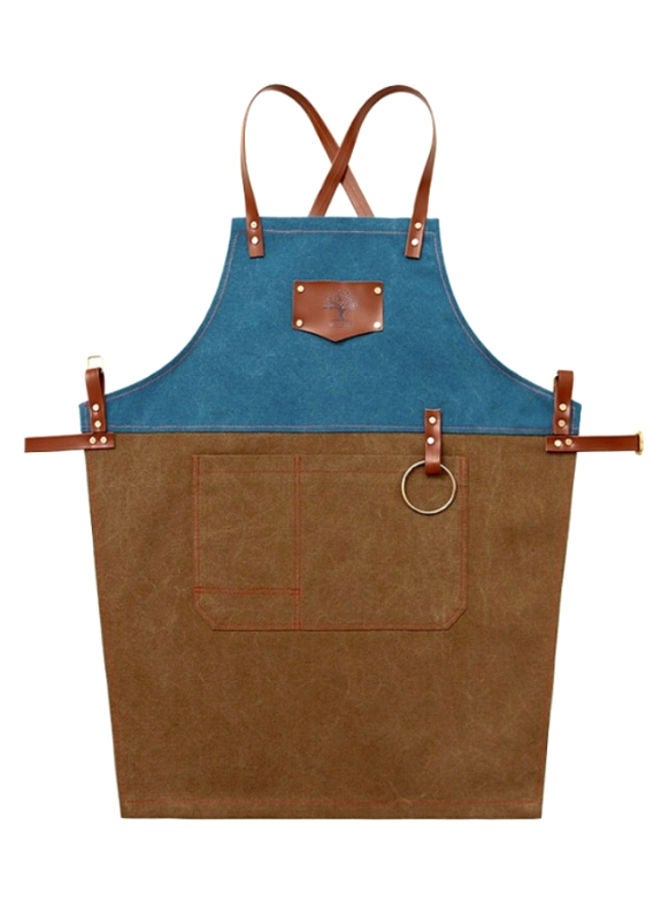 NIBEMINENT Adtustable Strap Denim Apron Brown/Blue 80 x 60centimeter