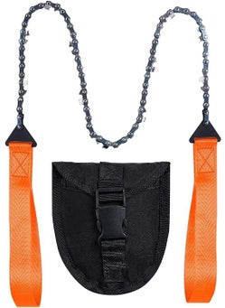 Bindex Bindex Outdoor Pocket Chainsaw24 Inch Compact Folding Hand Saw Tool With with Orange StrapsEmergency Outdoor Survival Gear for Camping Hunting Hiking Cutting Wood Tree  - Image 1
