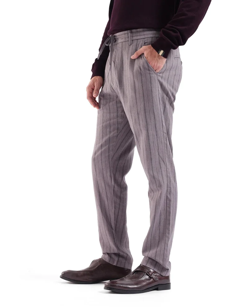 Rare Rabbit Men's Drawstring Cotton Stripe Trouser