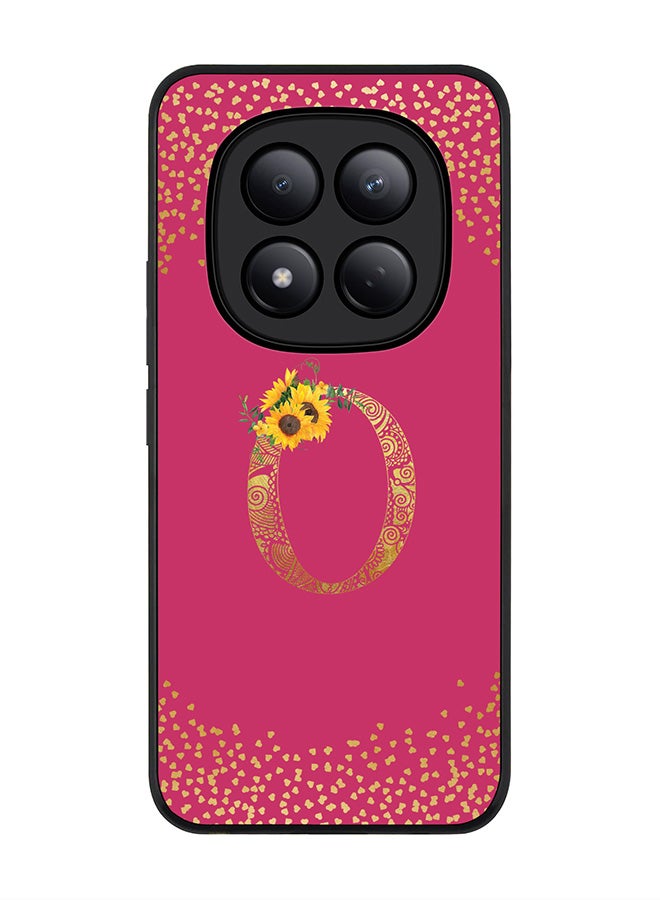 For Xiaomi Redmi Note 15 Pro 4G Case,Slim fit Camera Protection, Shockproof Thin Phone cover  - Custom Floral Monogram - O ( Deep Pink )