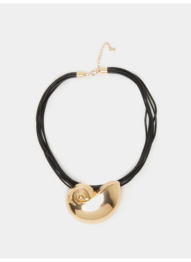 ستايلي Styli Metal Shell Pendant Necklace with Lobster Clasp