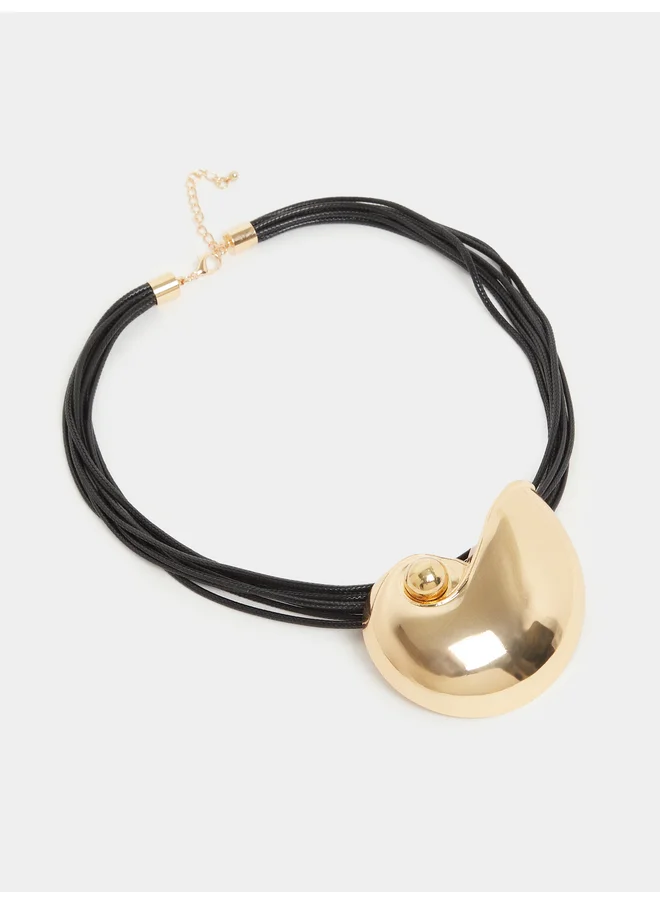 ستايلي Styli Metal Shell Pendant Necklace with Lobster Clasp