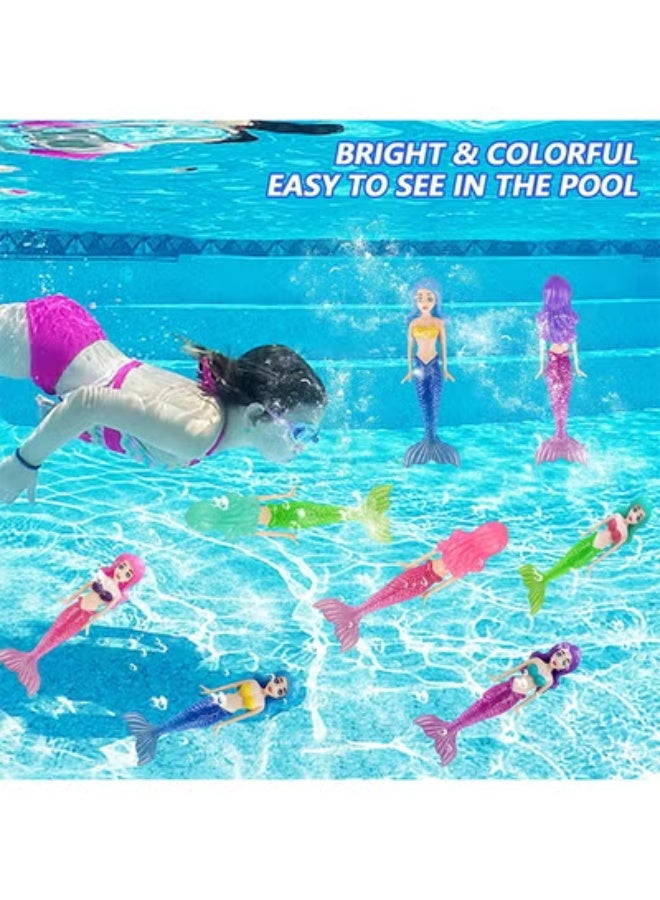 fantasize Pool Diving Toys, 4 Pcs Diving Mermaid with Sparkle Tails Swimming Pool Dive Toys, Dive Mermaid Underwater Pool Training Toys, for Improve Swimming and Diving Skills - Image 2