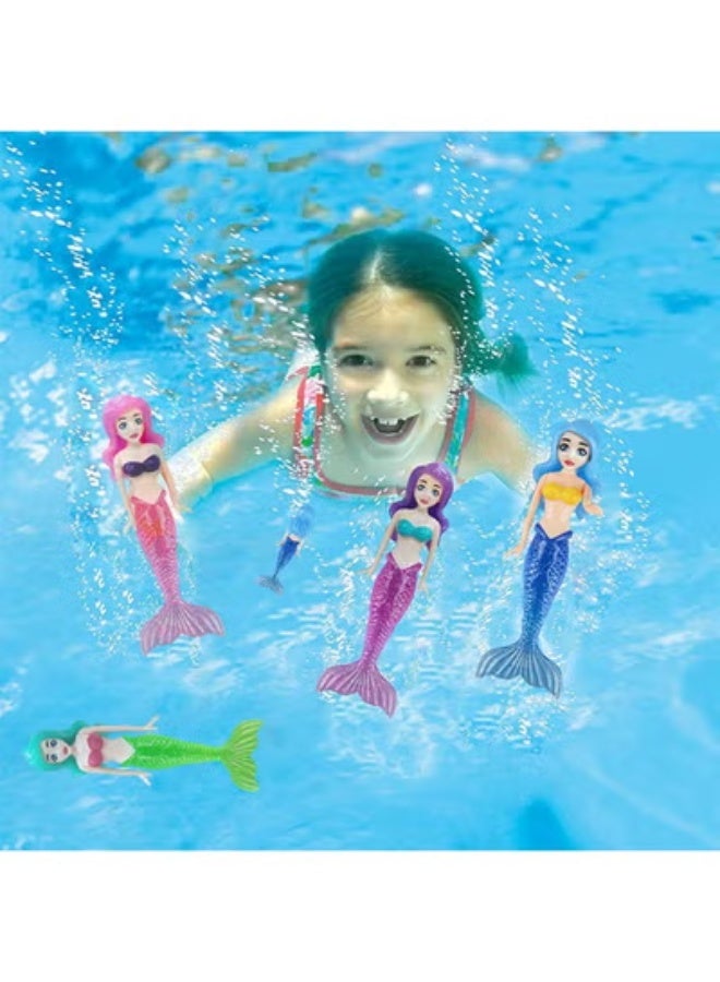 fantasize Pool Diving Toys, 4 Pcs Diving Mermaid with Sparkle Tails Swimming Pool Dive Toys, Dive Mermaid Underwater Pool Training Toys, for Improve Swimming and Diving Skills - Image 4