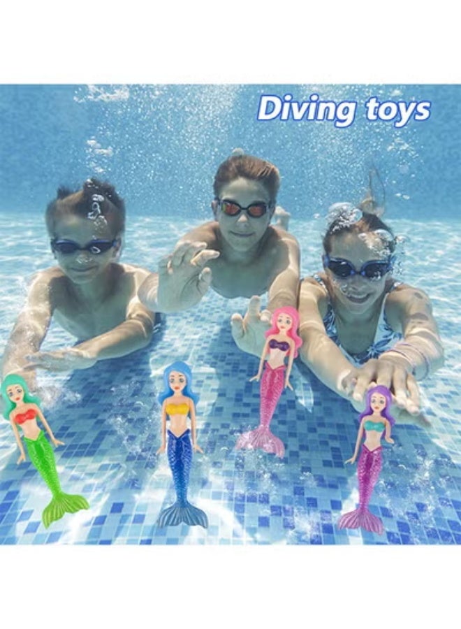 fantasize Pool Diving Toys, 4 Pcs Diving Mermaid with Sparkle Tails Swimming Pool Dive Toys, Dive Mermaid Underwater Pool Training Toys, for Improve Swimming and Diving Skills - Image 5