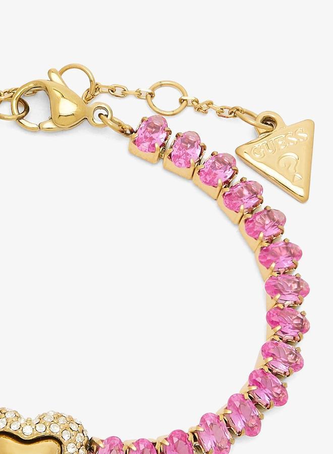 GUESS Pave Heart Tennis Chain Bracelet - Image 4
