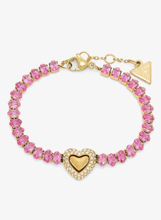 GUESS Pave Heart Tennis Chain Bracelet - Image 1