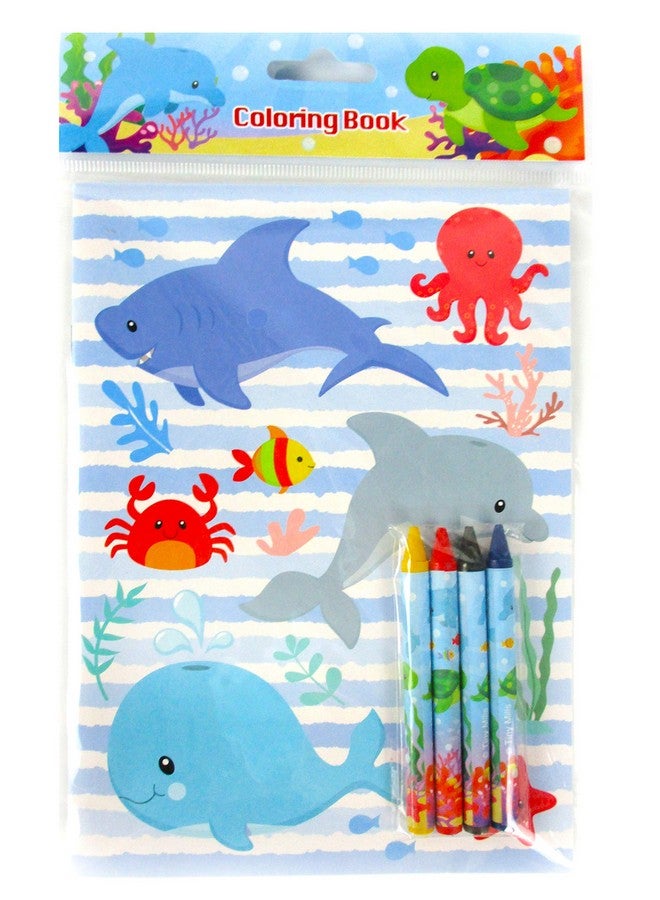 TINYMILLS Sea Turtles Animals Coloring Book Set with 12 Coloring Books and 48 Crayons Ocean Animals Birthday Party Supplies Favor Bag Filler Carnival Prizes Rewards - Image 5
