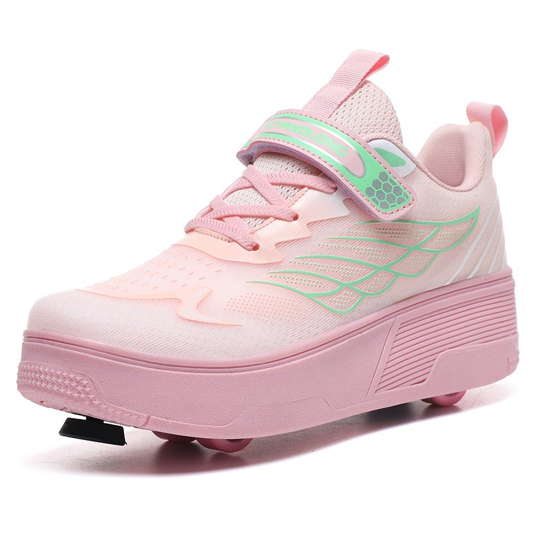 Children'S Heelys Shoes 2025 Medium And Large Children'S Four-Wheel Skates Student Double Row Boys And Girls Shoes - Image 1