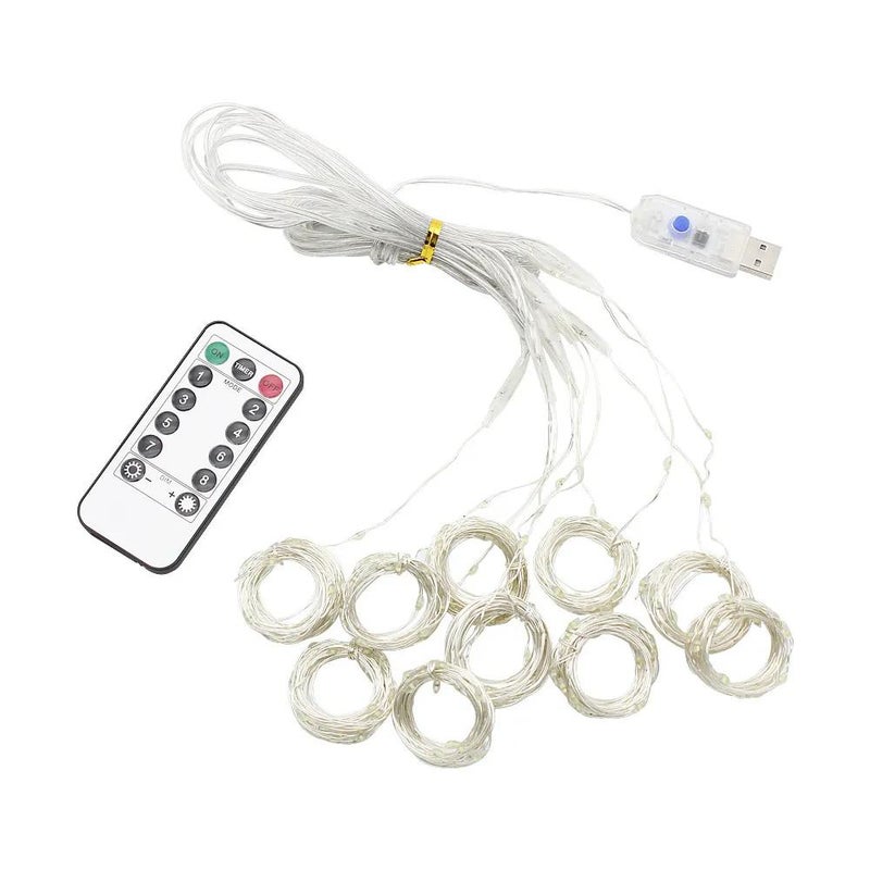 LED Curtain Light String, 300 Bulbs, 3m Length, USB Powered, Remote Control, Multi-Color, Indoor Decoration - Image 5