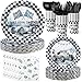HaPiBiDesign Vintage Race Car Party Supplies for 20 Guests Blue Race Car Birthday Party Supplies Include Plates and Napkins Cups and Cutlery Start Your Engines Race Car Birthday Decorations Tableware Set - Image 3