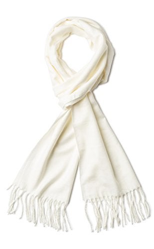 VERONZ Soft Classic Cashmere Feel Winter Scarf, White - Image 4
