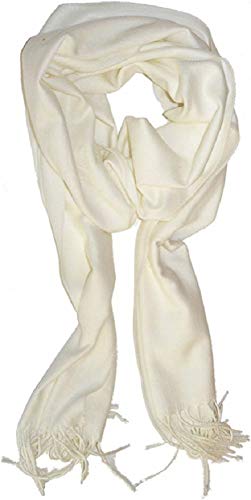 VERONZ Soft Classic Cashmere Feel Winter Scarf, White - Image 3