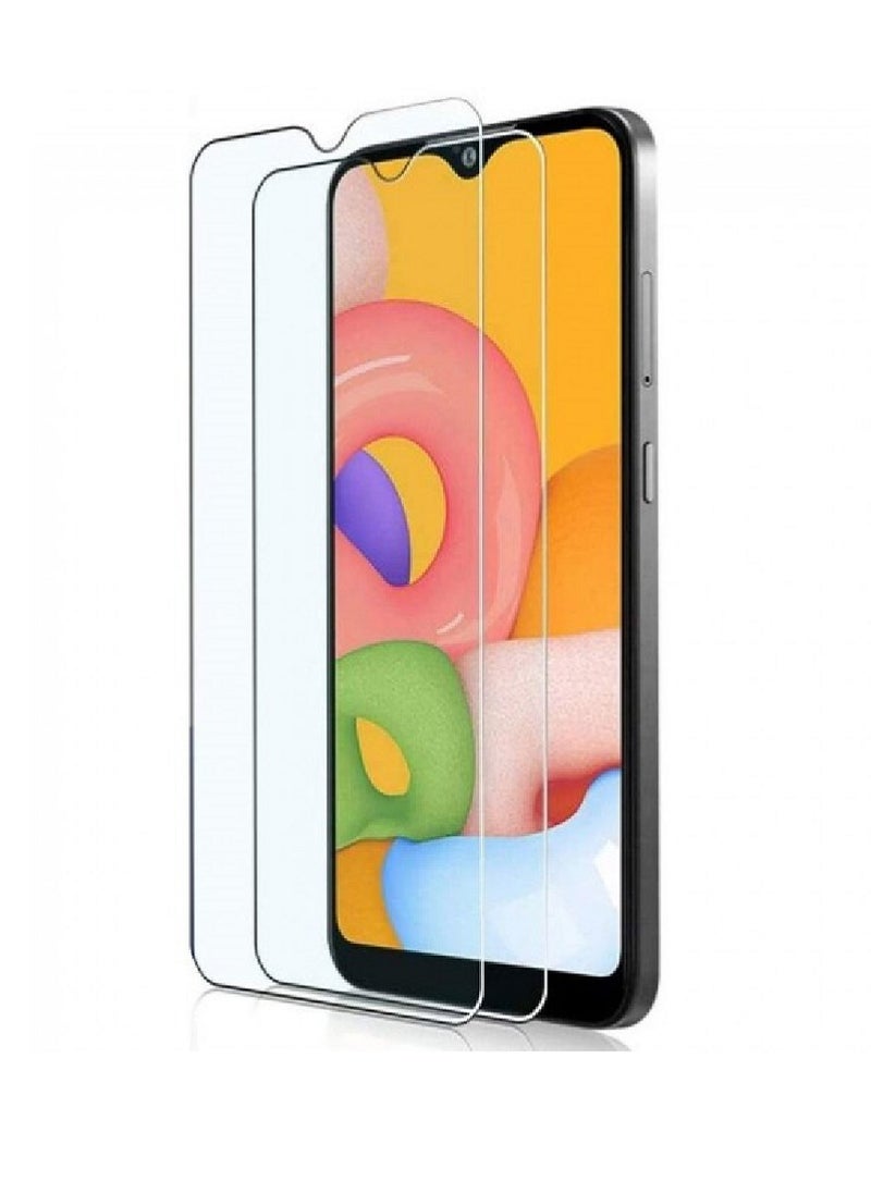 Super 2 Pieces Tempered Glass Screen Protector Clear Designed For Samsung Galaxy A01 Full Screen Coverage And Bubble Free - Image 1