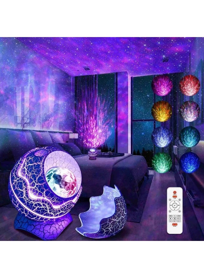 جهاز اضاءة لعرض المجرات والنجوم بتصميم بيضة ديناصور – سماعة بلوتوث، 19 صوتًا مهدئًا، ريموت ومؤقت - Image 4