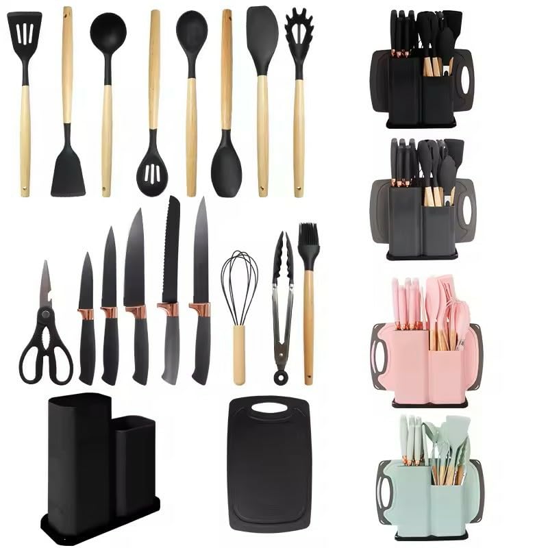 ARTEK Premium 19pcs Silicone Kitchen Utensils Set – BPA-Free, Non-Toxic & Heat-Resistant Chef Tools with Stylish Light Green Handles – Perfect Wedding Gift for Home Cooks & Modern Kitchens - Image 2