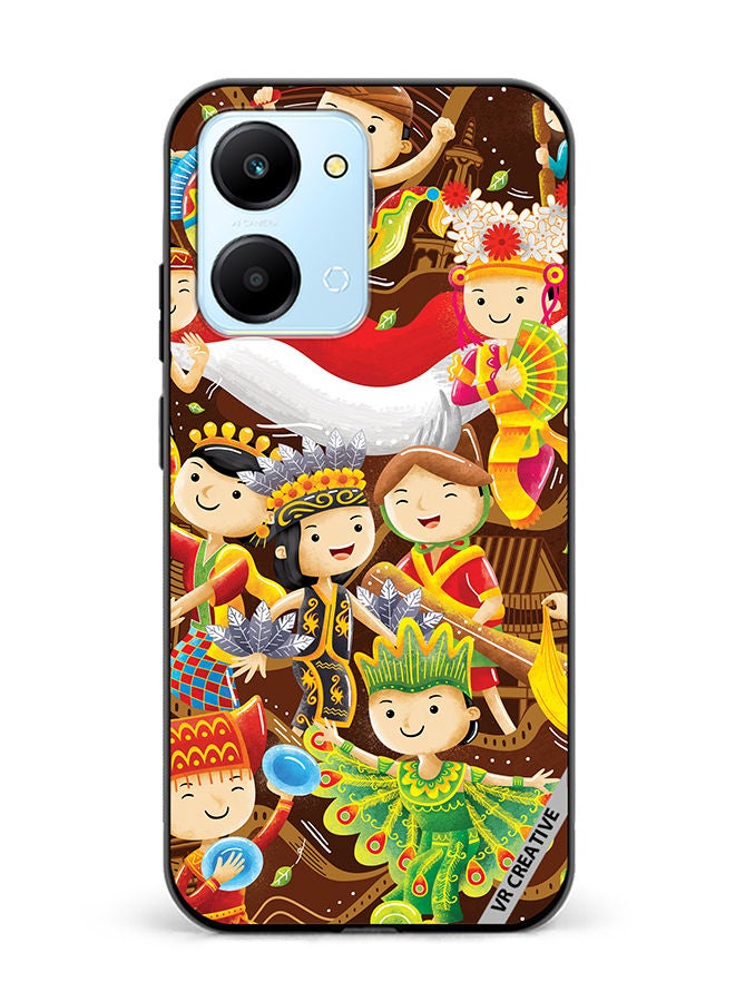 VR CREATIVE Protective Case Cover For Honor Play7T Indonesian Cartoon Design Multicolour - Image 1
