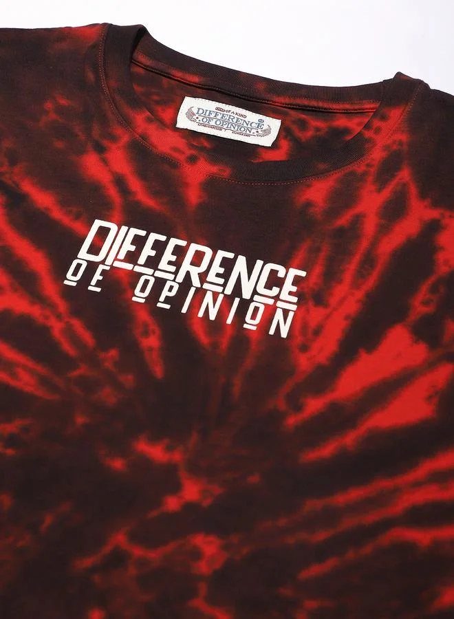 Difference of Opinion Men Oversized Tie Dye All Over Print T-Shirt