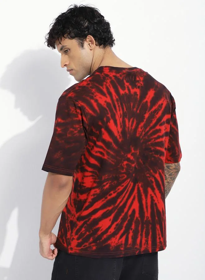 Difference of Opinion Men Oversized Tie Dye All Over Print T-Shirt
