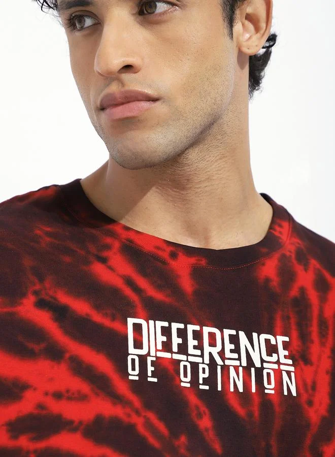 Difference of Opinion Men Oversized Tie Dye All Over Print T-Shirt