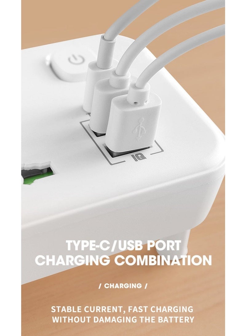 MONOGUE LED Night Light Power Strip, 3 AC Outlets & 3 USB Ports , 3 Prong Adapter with Switch-Operated Night Light Multi Plug Wall Outlet Extender for Home Office Dorm - Image 5