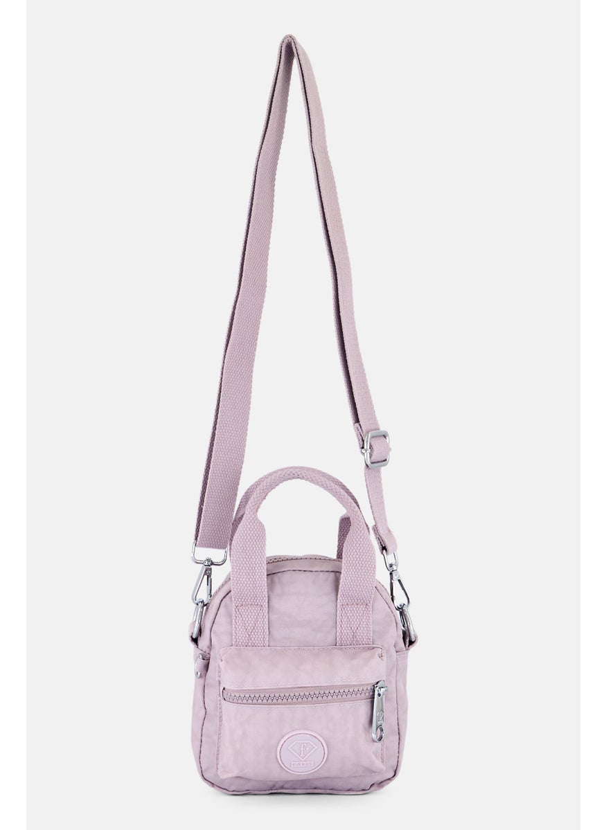 I Love Fashion - Women Brand Logo Mini Cross Body Bag 17 H x 15 L x 5 W cm, Light Lilac - Image 1