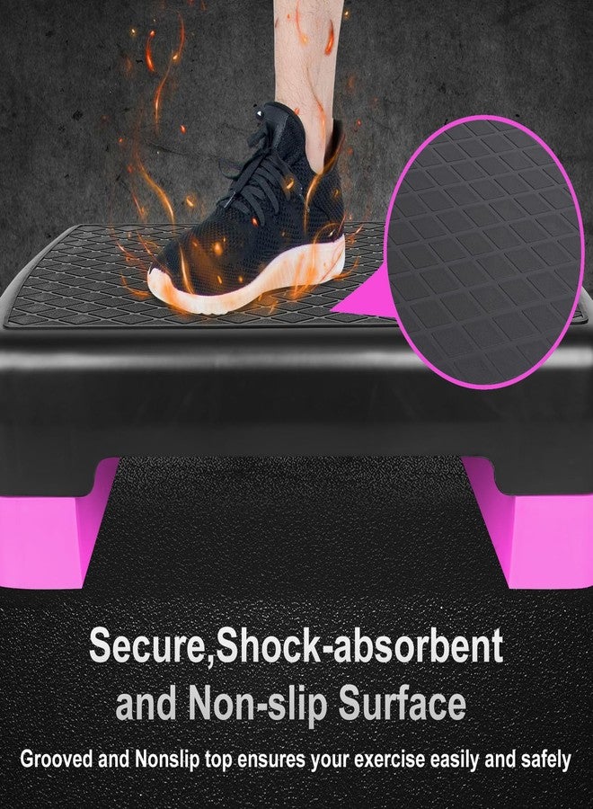 HaoKang Height-Adjustable 4"-6" Step Aerobics Platform Fitness Equipment Stepper Trainer Exercise Step Platform with 2 Riser - Image 5