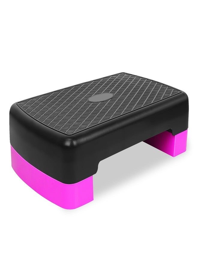 HaoKang Height-Adjustable 4"-6" Step Aerobics Platform Fitness Equipment Stepper Trainer Exercise Step Platform with 2 Riser - Image 1