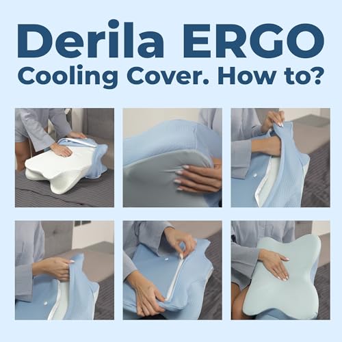 Derila Ergo Pillowcase Cervical Neck Pillow for Sleeping Pillow Case Contour Memory Foam Pillows for Back, Side Sleeper (Pillowcase - 21.25 x 14.17 x 4.72 in) Pillow Case only - Image 3