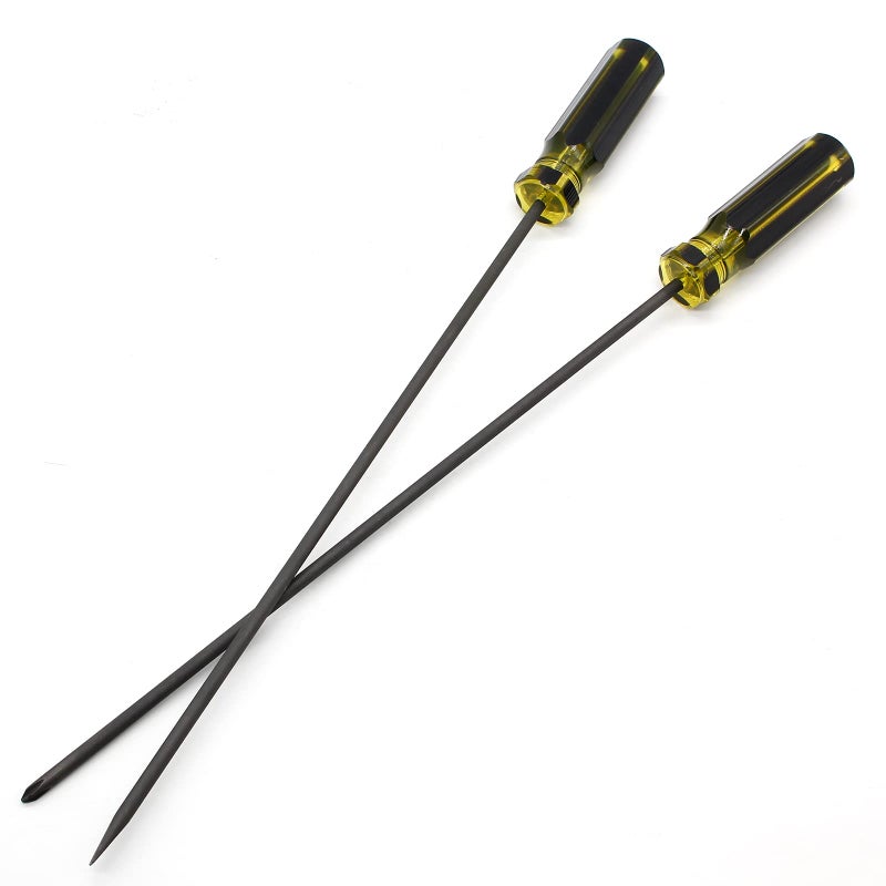 Coufce Long Screwdriver Set 39cm 154 Inches Phillips Screwdriver and Slotted Screwdriver Flat Head and Magnetic Tip Cross Head Screwdriver Set2Pcs - Image 2