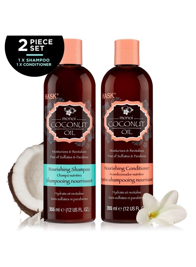 HASK COCONUT MONOI Nourishing Shampoo + Conditioner Set for All Hair Types, Color Safe, Gluten-Free, Sulfate-Free, Paraben-Free, Cruelty-Free - 1 Shampoo and 1 Conditioner - Image 5