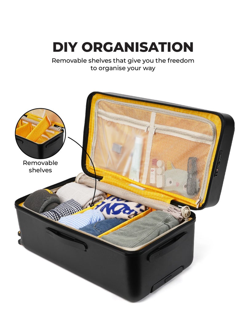 Mokobara The Transit Trunk - Polycarbonate Material | Crypto Sunray, Black - Image 4