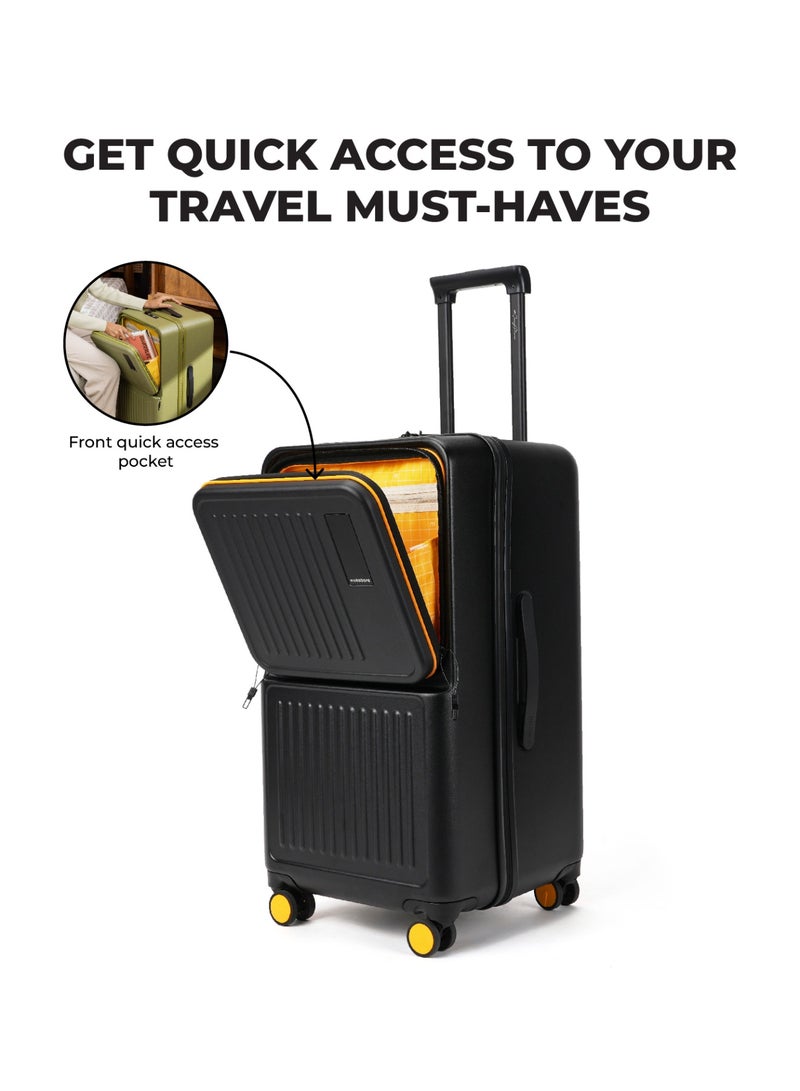 Mokobara The Transit Trunk - Polycarbonate Material | Crypto Sunray, Black - Image 3