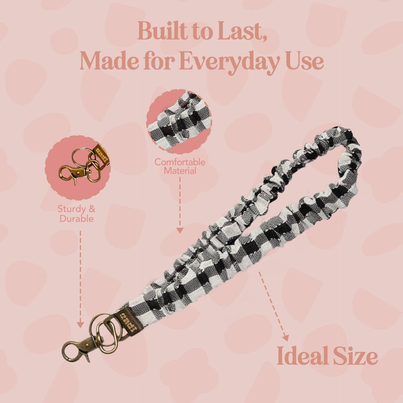 ANDI Neck Lanyard For Women - Scrunchie Cute Lanyard for Keys, Id Card Holder, Wallet - Aesthetic Long Lanyard (Buffalo Check) - Image 5