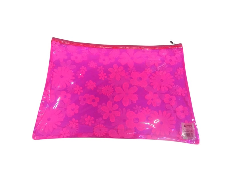 Simba Plastic Zipper File Fluorescent Pink B4 Model 22674