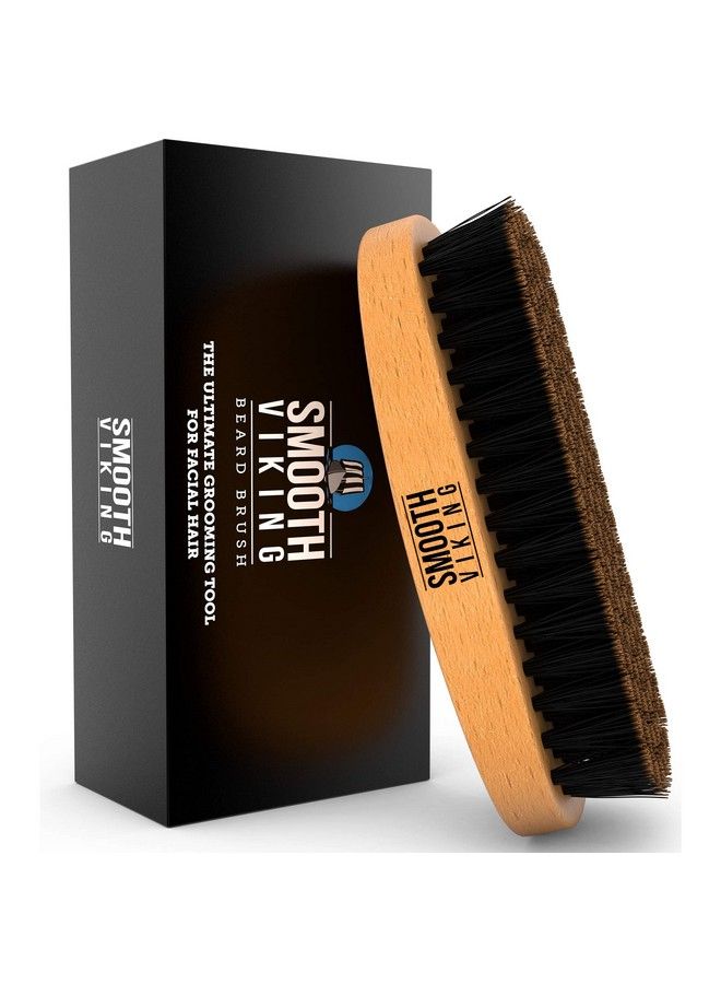 Smooth Viking Beard Care فرشاة لحية وشعر شنب من شعير الخنزير فرشاة لحية للرجال مثالية لتربية وصيانة اللحية والعناية بالشعر الوجه هدية - Image 2