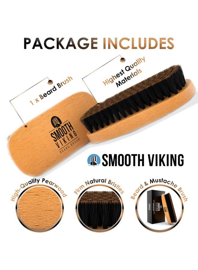 Smooth Viking Beard Care فرشاة لحية وشعر شنب من شعير الخنزير فرشاة لحية للرجال مثالية لتربية وصيانة اللحية والعناية بالشعر الوجه هدية - Image 3