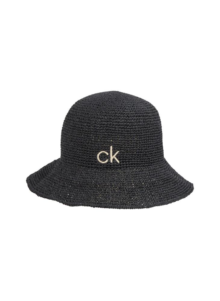 CALVIN KLEIN Wide Brim Straw Bucket Hat  - Image 1