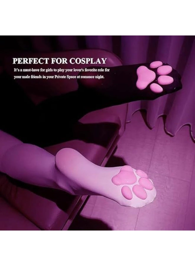 HZYH Cat Paw Pad Socks,Thigh High Socks,Pink Cute 3D Kitten Claw Stockings for Women Girls Cosplay - Image 5