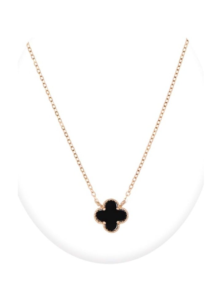 بونكا قلادة أزياء بونكا النسائية  سلسلة النحاسية حجر أسود - Image 2