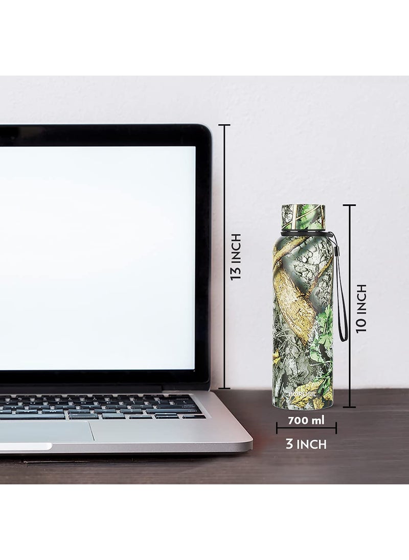 BOROSIL Borosil Hydra Trek Granite 700 ml Stainless Steel Water Bottle | Double Wall Vacuum Insulated Flask, Green | 20 Hours Hot & 24 Hours Cold | Ideal for Personal & Corporate Gifting | 1 Year Warranty  - Image 2