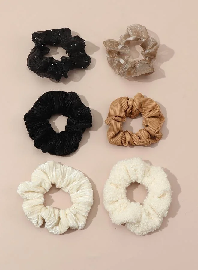 Take Two Set of 6 - Textured Hair Scrunchies