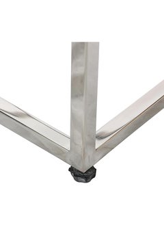 RIGID Stainless Steel End Table with Glass Top  55.5x53.5x53.5cm  - Image 2