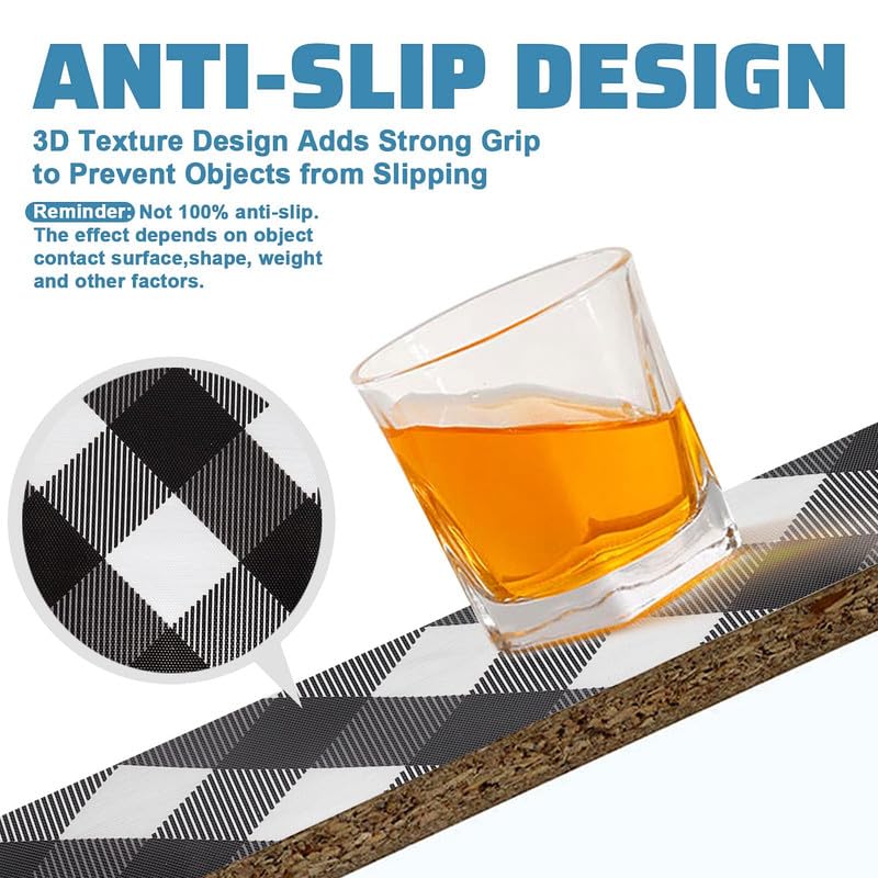 STYEVA Printed Anti-Slip Shelf Liner Mat Sheet for Drawers, Shelves, Tables, Cupboards, Fridge, Kitchen, Home, and Office - 45 CM X 5 M (White Check) - Image 3