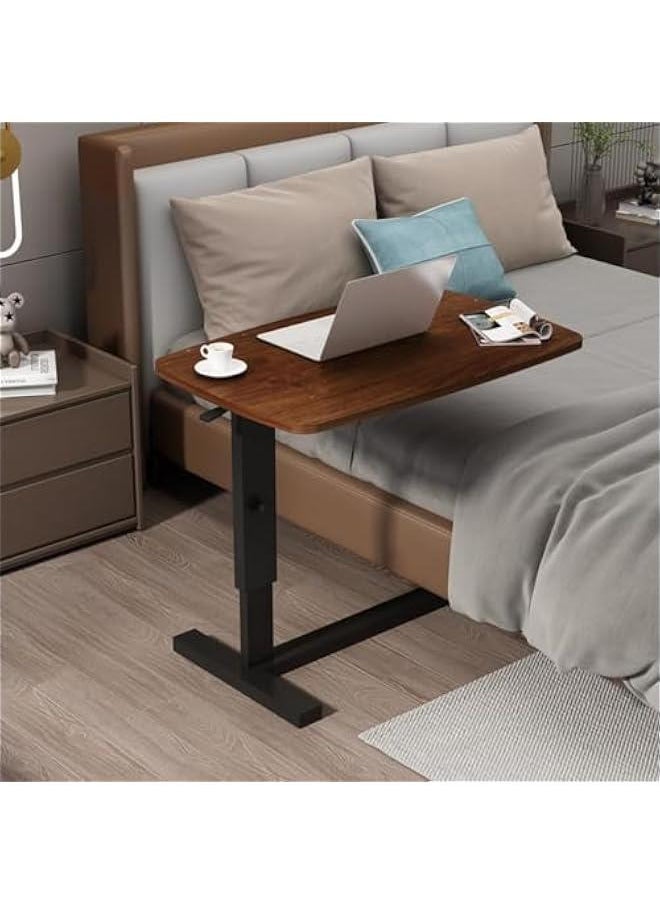TRASSLE Overbed Bedside Table with Rolling Wheels 80x40x89.5cm C Shape Side Table Adjustable Height Hospital Bed End Table Sofa Large Laptop Side Table for Couch, Living Room (Black)  - Image 1