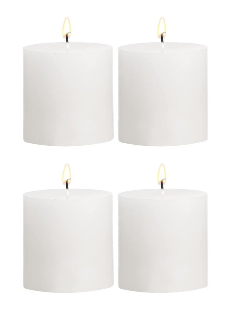 Lukadah Lukadah Premium Quality Unscented Pillar Candles 2 x 2 Inch, Long Burning Hours, Decorative Block Candles, SPA Candles, Dinner Candles - Dripless Clean Burning Executive Dinner Candle | Set of 4 - Image 1