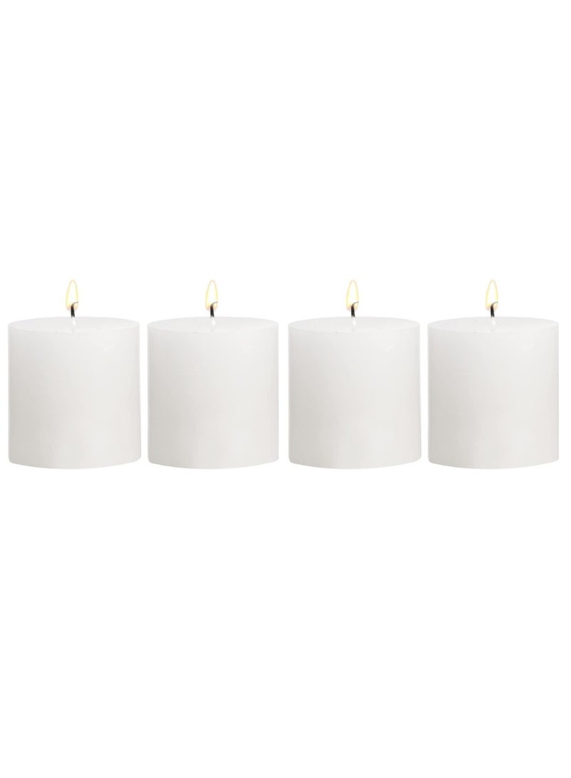 Lukadah Lukadah Premium Quality Unscented Pillar Candles 2 x 2 Inch, Long Burning Hours, Decorative Block Candles, SPA Candles, Dinner Candles - Dripless Clean Burning Executive Dinner Candle | Set of 4 - Image 2